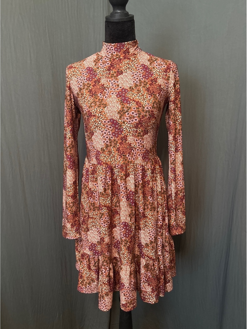 Lily Rose Women's Small Floral Print Long Sleeve Mini Dress